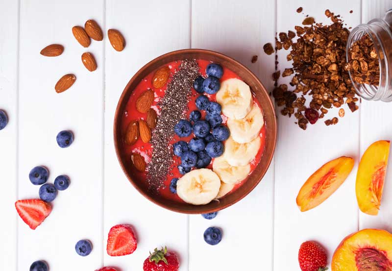 Smoothie bowl aardbei